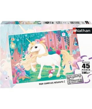Puzzle 45 pieces - Jolie licorne - Nathan - Puzzle Enfant + Poster - Des 5 ans