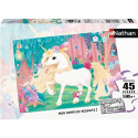 Puzzle 45 pieces - Jolie licorne - Nathan - Puzzle Enfant + Poster - Des 5 ans