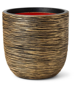 Pot de fleur boule - CAPI EUROPE - RIB NL - 43 x 41 cm - Noir / Or