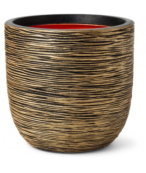 Pot de fleur boule - CAPI EUROPE - RIB NL - 43 x 41 cm - Noir / Or