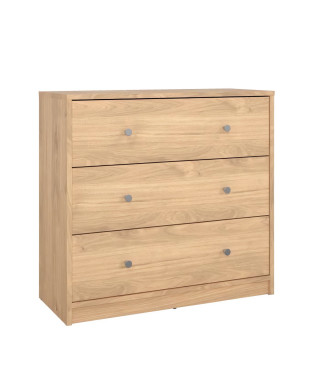 Commode OREGON 3 Tiroirs - Décor chene - L 72 x P 30 x H 68 cm - TVILUM