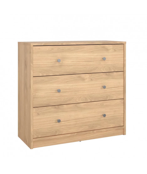 Commode OREGON 3 Tiroirs - Décor chene - L 72 x P 30 x H 68 cm - TVILUM