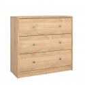 Commode OREGON 3 Tiroirs - Décor chene - L 72 x P 30 x H 68 cm - TVILUM