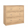 Commode OREGON 3 Tiroirs - Décor chene - L 72 x P 30 x H 68 cm - TVILUM