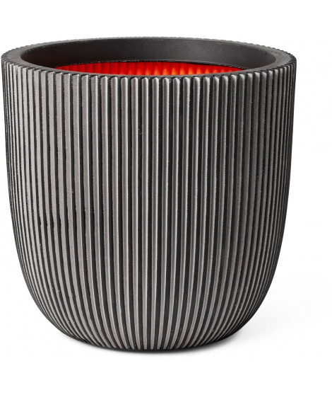 Pot de fleur boule - CAPI EUROPE - GROOVE NL - 43 x 41 cm - Anthracite