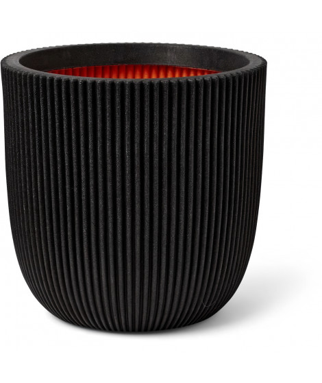 Pot de fleur boule - CAPI EUROPE - GROOVE NL - 43 x 41 cm - Noir