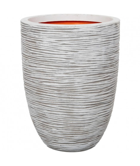 Pot de fleur élégant bas - CAPI EUROPE - RIB NL - 46 x 58 cm - Ivoire