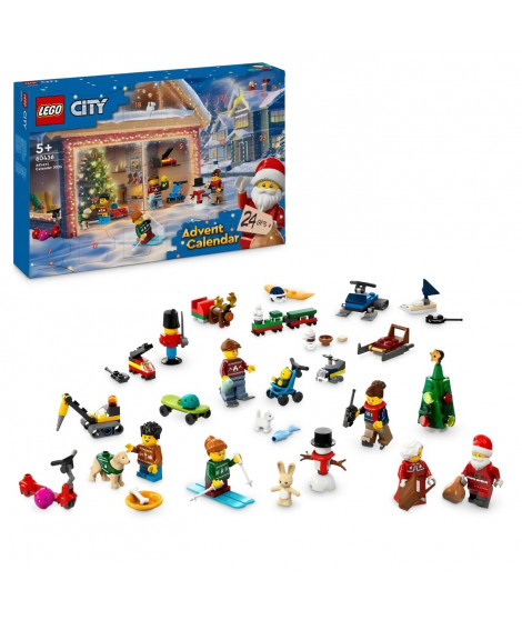 LEGO City 60436 Le calendrier de l'Avent 2024 - Compte a Rebours avant Noël pour Enfants