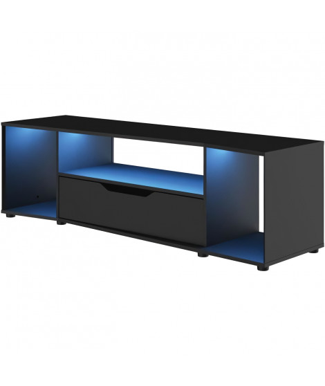 Meuble TV gamer - HACK - Noir - 163 x 45 x 48 cm - DIAGONE