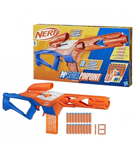 Nerf NSeries blaster Pinpoint a fléchette, 18 fléchettes, a partir de 8 ans