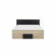 DIAGONE Lit adulte avec tiroirs de rangement  - Chataignier et noir - 140 x 190 - SWIVEL