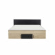 DIAGONE Lit adulte avec tiroirs de rangement  - Chataignier et noir - 160 x 200 - SWIVEL