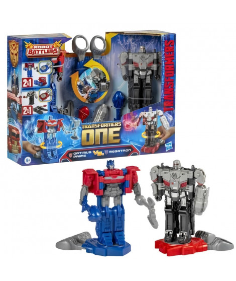 Pack de 2 figurines Optimus Prime (Orion Pax) et Megatron (D-16) de 11 cm, jouets des 6 ans, Transformers One Robot Battlers