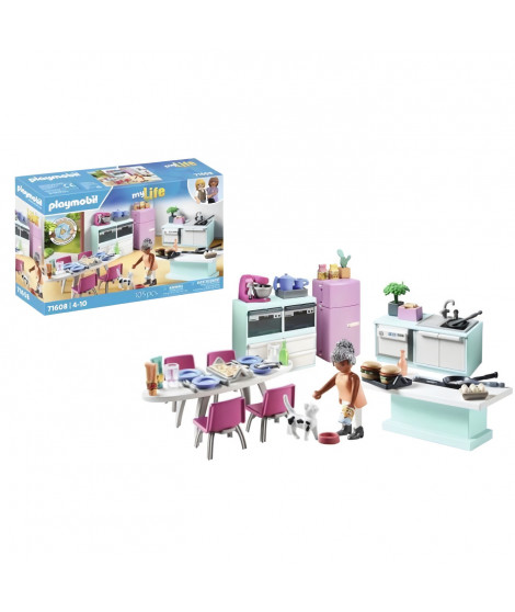 PLAYMOBIL - 71608 - Cuisine avec ilôt central
