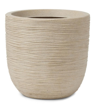 Pot de fleur boule - CAPI EUROPE - WASTE RIB NL - 43 x 41 cm - Terrazzo beige