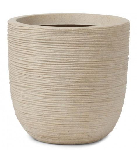 Pot de fleur boule - CAPI EUROPE - WASTE RIB NL - 43 x 41 cm - Terrazzo beige
