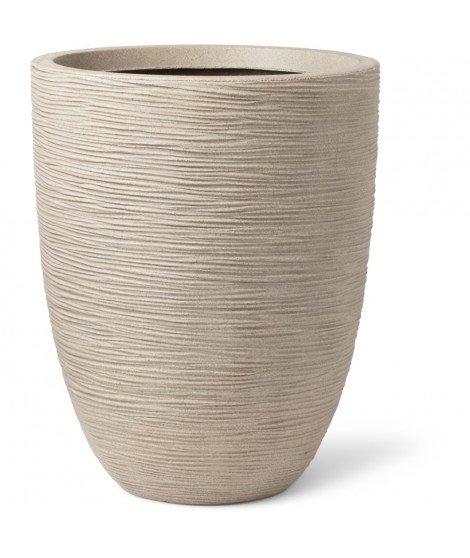 Vase élégant bas - CAPI EUROPE - WASTE RIB NL - 46 x 58 cm - Terrazzo beige