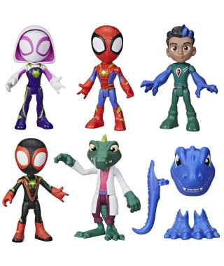 Coffret Héros dinosaures et Lizard, 5 figurines, jouet de super-héros préscolaire, a partir de 3 ans, Spidey et ses Amis