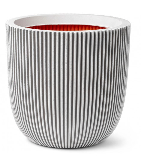 Pot de fleur boule - CAPI EUROPE - GROOVE NL - 43 x 41 cm - Ivoire