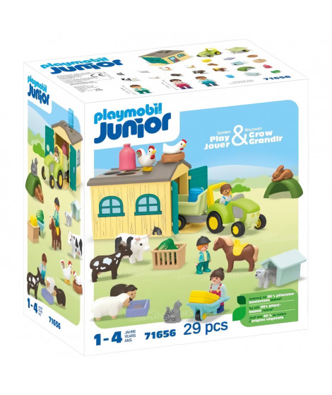 PLAYMOBIL JUNIOR - 71656 - Ferme tracteur et animaux