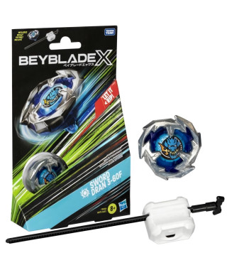 Beyblade X, Starter Pack Sword Dran 3-60F avec toupie de compétition a rotation droite de type attaque et lanceur, a partir d…