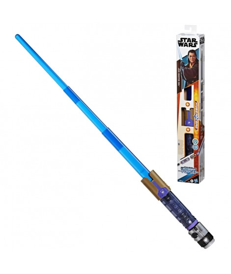 Sabre laser électronique Maître Jedi Sol, bleu personnalisable officiel sous licence Star Wars Lightsaber Forge Kyber Core, d…