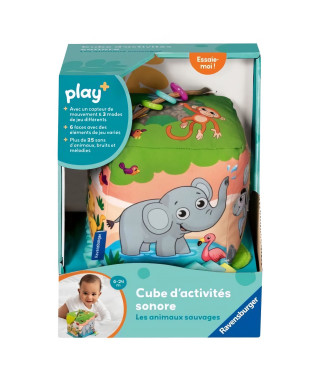 Ravensburger -PLAY + - Mon cube d'activités sonore les animaux sauvages - Des 6 mois - version française - 34009