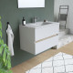 TOTEM  Blanc, set de salle de bain 80, vanity+vasque+miroir