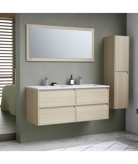 Ensemble TIMBER, set de salle de bain 120, vanity+vasque+miroir & colonne