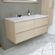 Ensemble TIMBER, set de salle de bain 120, vanity+vasque+miroir & colonne