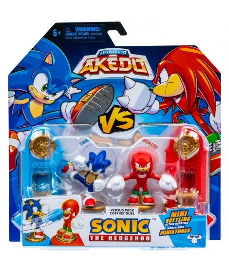 Duo de Figurines Sonic vs Knuckles - MOOSE TOYS - AKEDO - Pack de combat rapide, 2 figurines et contrôleurs inclus
