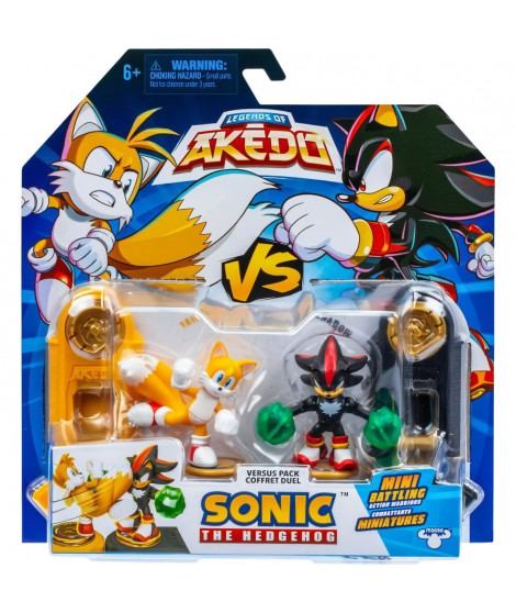 Duo de Figurines Tails vs Shadow - MOOSE TOYS - AKEDO - Pack de combat rapide, 2 figurines et contrôleurs inclus