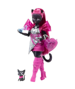 Monster High-Catty Noir-Poupée avec chat Amulette et accessoires HXH76