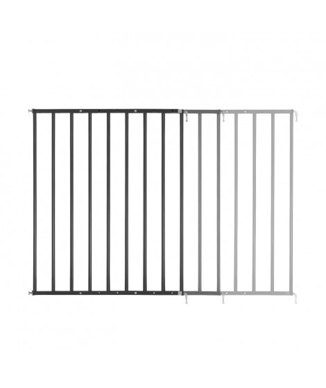 Badabulle Barriere de sécurité Enfant Safe&Protect XL - Extensible (60 a 106.5 cm) - Ouvertures Extra Large - Fixation Vis, Noir