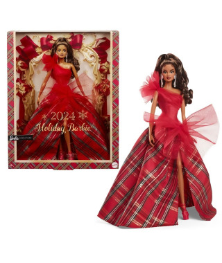 BARBIE Poupée joyeux noël châtain HRM63