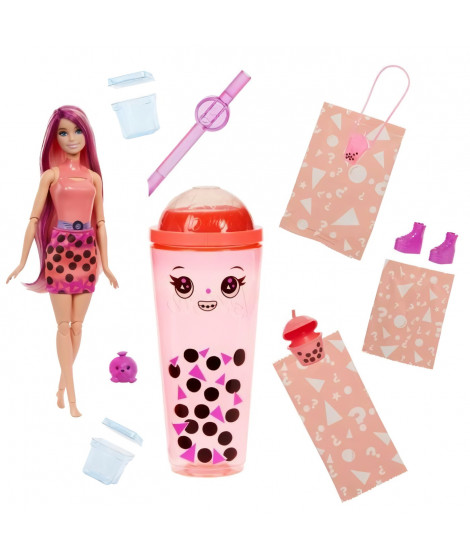 Barbie-Pop Reveal-Poupée parfumée série Bubble Tea avec accessoires HTJ22