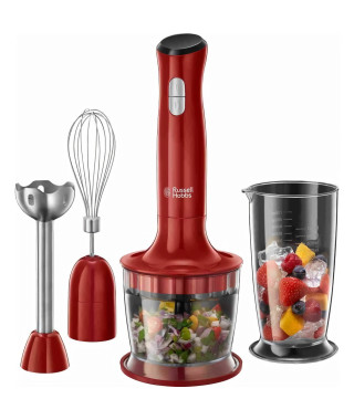 Mixeur plongeant 3 en 1 - RUSSELL HOBBS - Desire 24700-56 - 500 W - Pied inox - Bol hachoir 0.5 L - Fouet - 2 vitesses