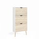 Meuble a chaussures - Blanc / Chene -  12 paires - Pietement évasé en bois massif - 70,2 x 23,9 x 138,9 cm - TVILUM