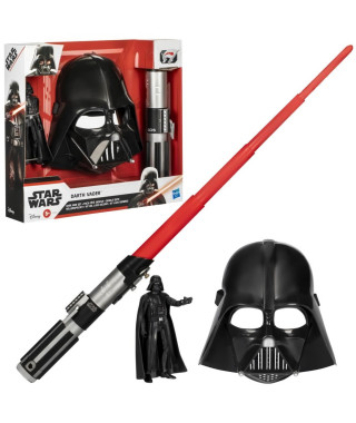 Pack Côté obscur Dark Vador, sabre laser rouge, masque Dark Vador et figurine de 15 cm, accessoire, des 4 ans, Star Wars