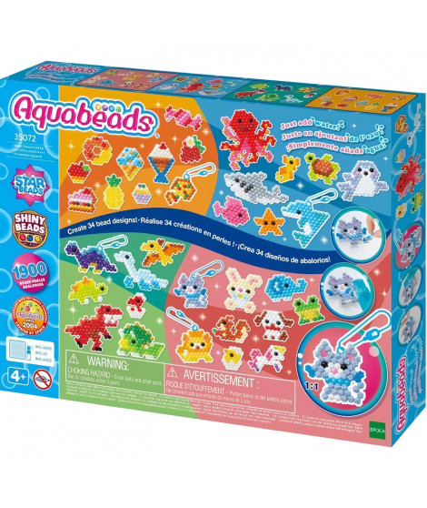 Le coffret créatif 4 en 1 - AQUABEADS - 35072 - 1900 perles pour créations a vaporiser