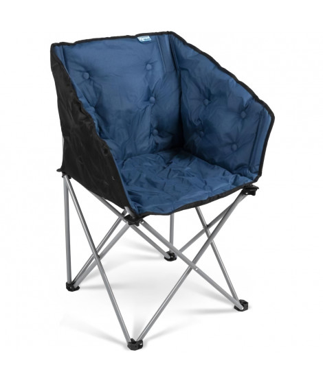 Fauteuil pliant - KAMPA - Tub Chair Midnight - Léger, matelassé, bleu nuit, structure acier, sac de transport, supporte 120 kg