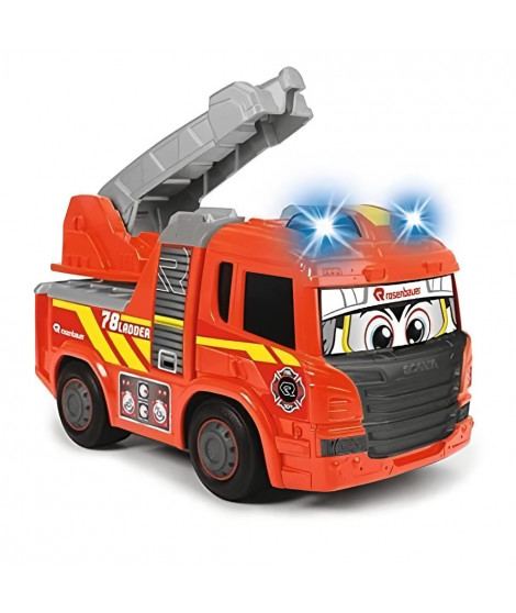Camion de Pompier Dickie Toys - Ferdy Fire - 25 cm - Effet lumineux et sonores - A partir de 2 ans