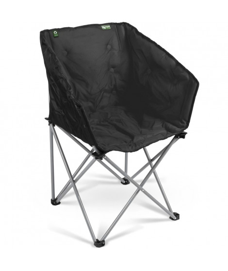 Fauteuil pliant - KAMPA - Tub Chair Eco Charcoal - Léger, matelassé rPET, noir, recyclés, acier, sac de transport, supporte 1…