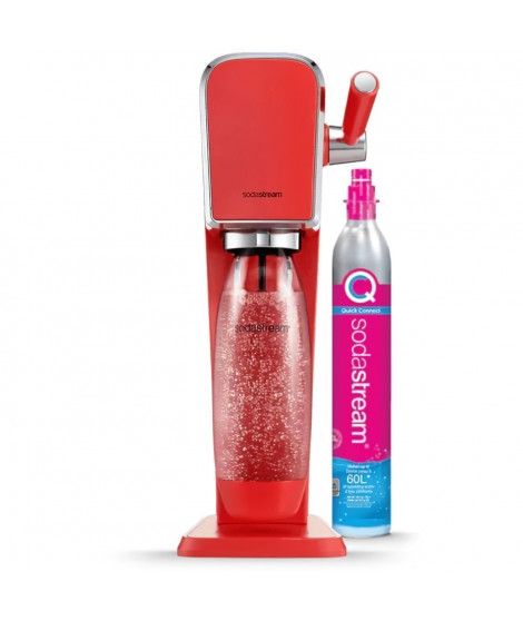 Machine a eau pétillante - SODASTREAM - ART Mandarine - Avec 1 bouteille 1L, compatible lave-vaisselle + 1 recharge de gaz 60L