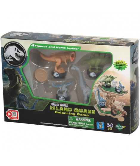 Jeu d'Équilibre - EPOCH GAMES - Jurassic World Island Quake - Dinosaures sur Plateforme, Dernier en Place Gagne !