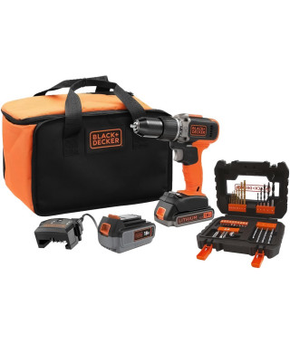 Perceuse a percussion sans fil - BLACK & DECKER - BCD003ME2SA-QW - 18 V - 1 Batterie 4 Ah + 1 Batterie 2,5 Ah