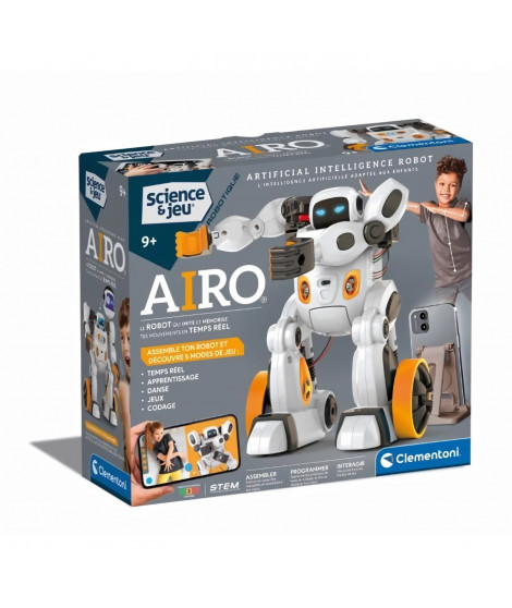 CLEMENTONI - AIRO, Robot a intelligence artificielle - Reconnait les gestes et les voix - Se déplace - Application dédiée ave…