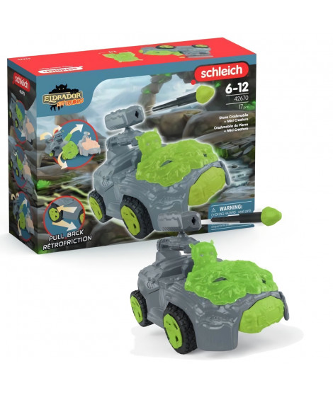 Crashmobile de Pierre avec Mini Creature, Coffret voiture avec figurine fantastique, Schleich 42670 Eldrador Creatures