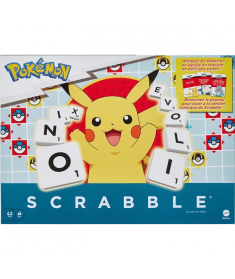 Scrabble Pokémon-Jeu de société familial avec 2 modes de jeu HXT27