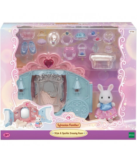 Coffret de Jeu - SYLVANIAN FAMILIES - Dressing de Princesse - Carrosse et Fille Lapin Neige